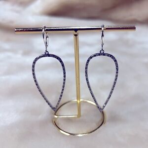 Nine West Rhinestone Encrusted Reverse Teardrop Dangle Earring NWOT